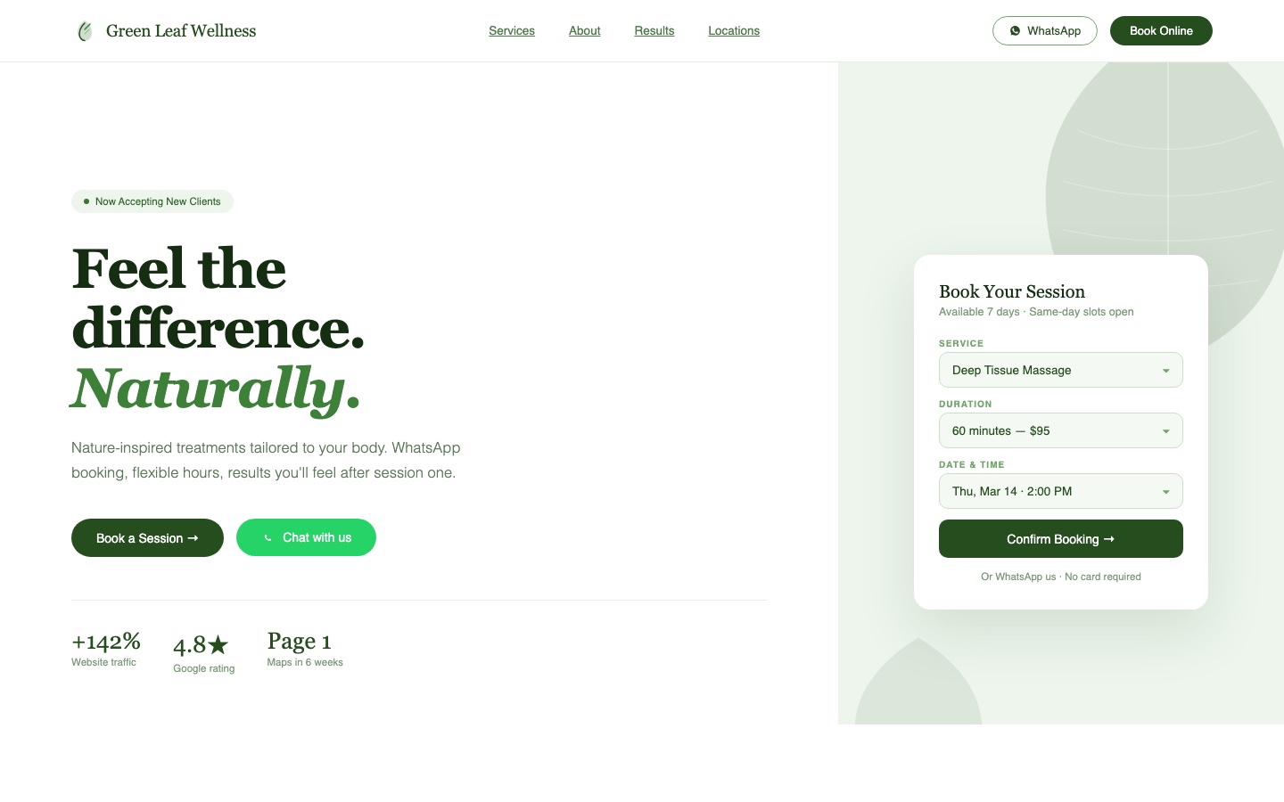 Green Leaf Wellness website