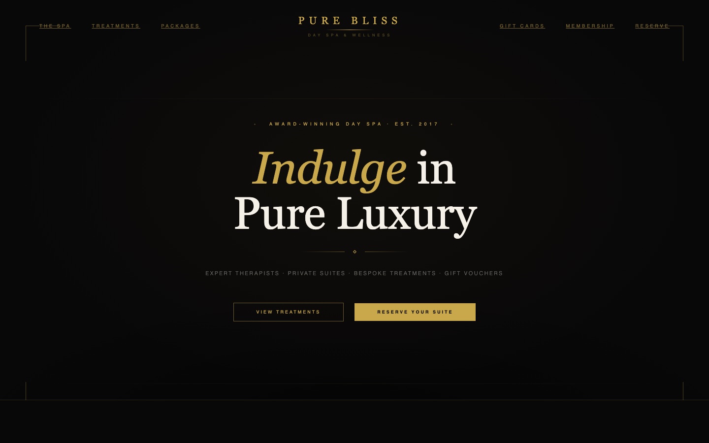 Pure Bliss Day Spa website